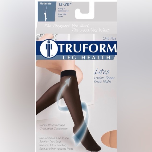 Truform Sheer Compression Stockings1520 MmhgWomens Knee High Beige XLrg Nw